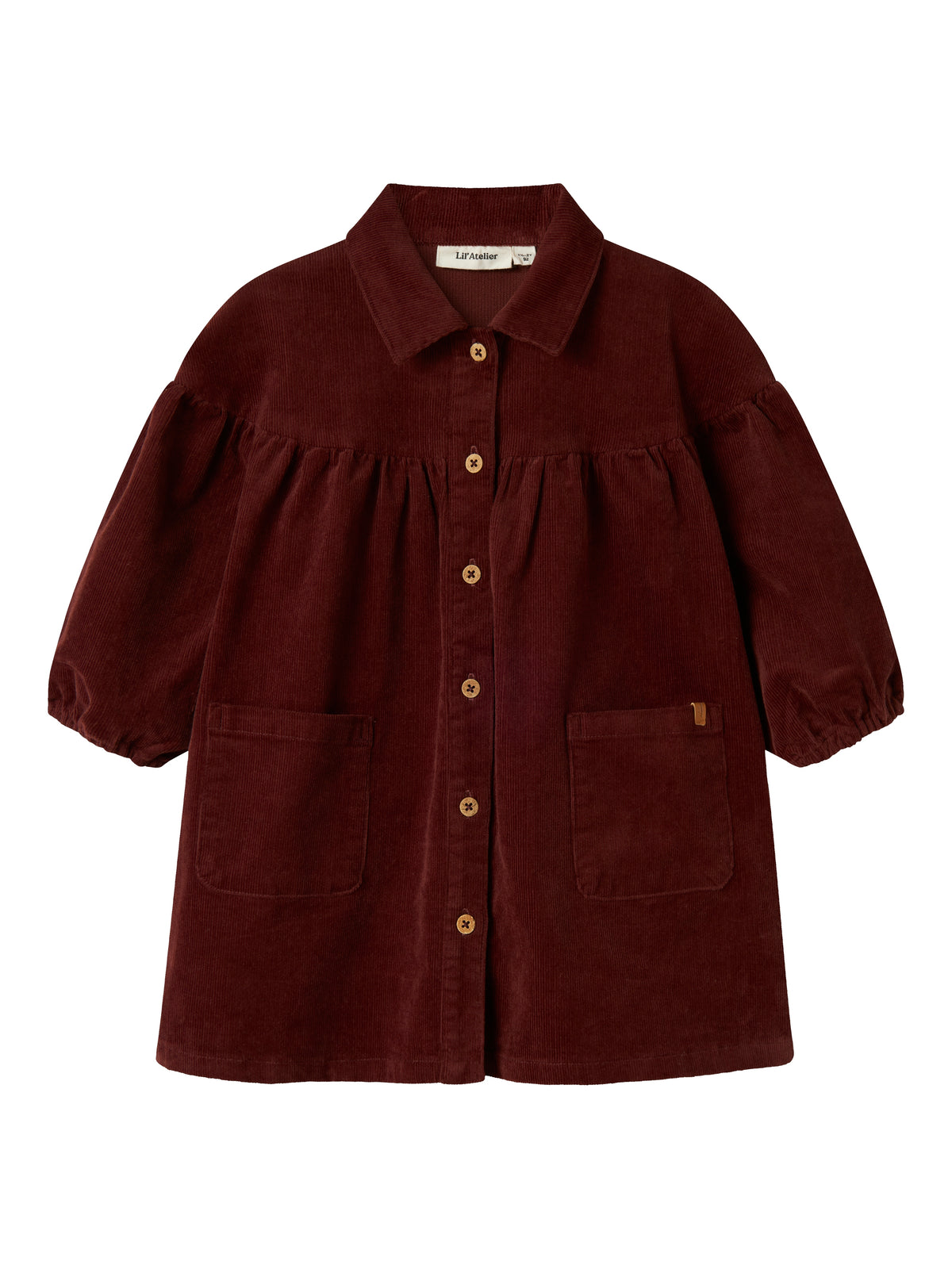 NMFOBERT CORD DRESS bordeaux