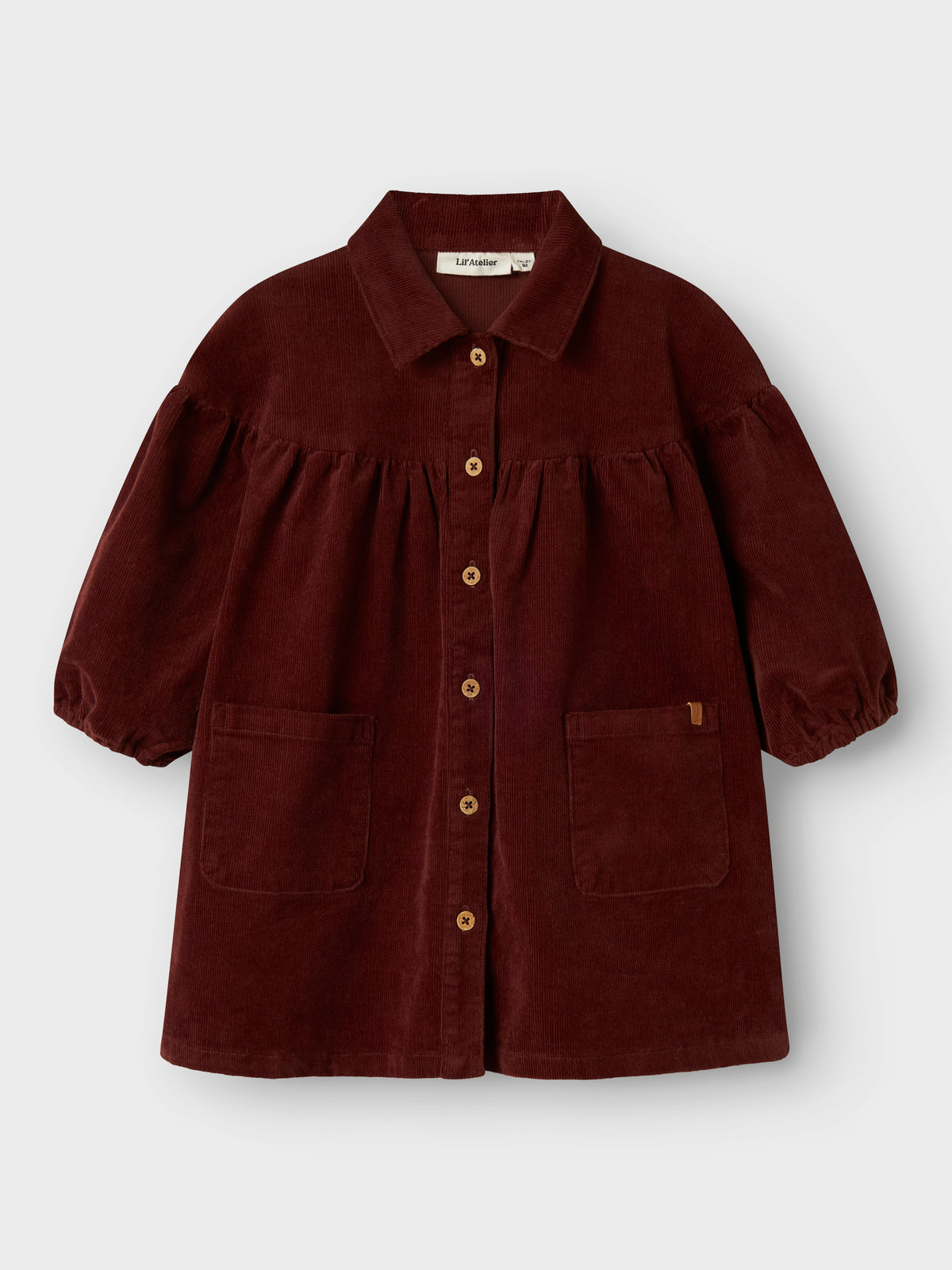 NMFOBERT CORD DRESS bordeaux