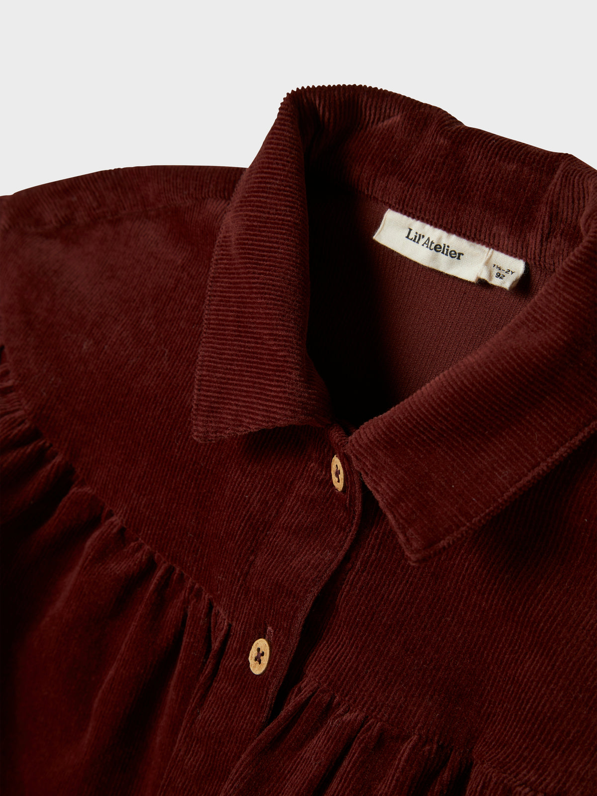 NMFOBERT CORD DRESS bordeaux