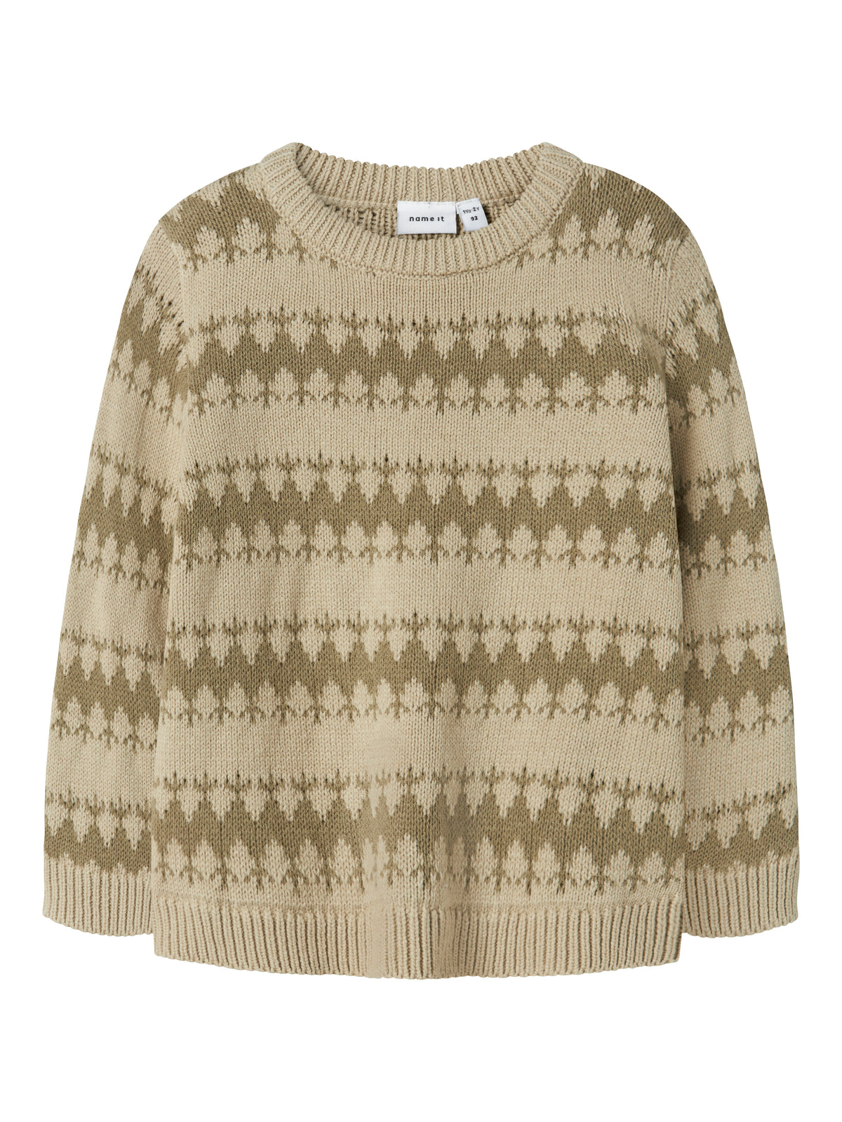 NMMOSCAR KNIT ecru/groen