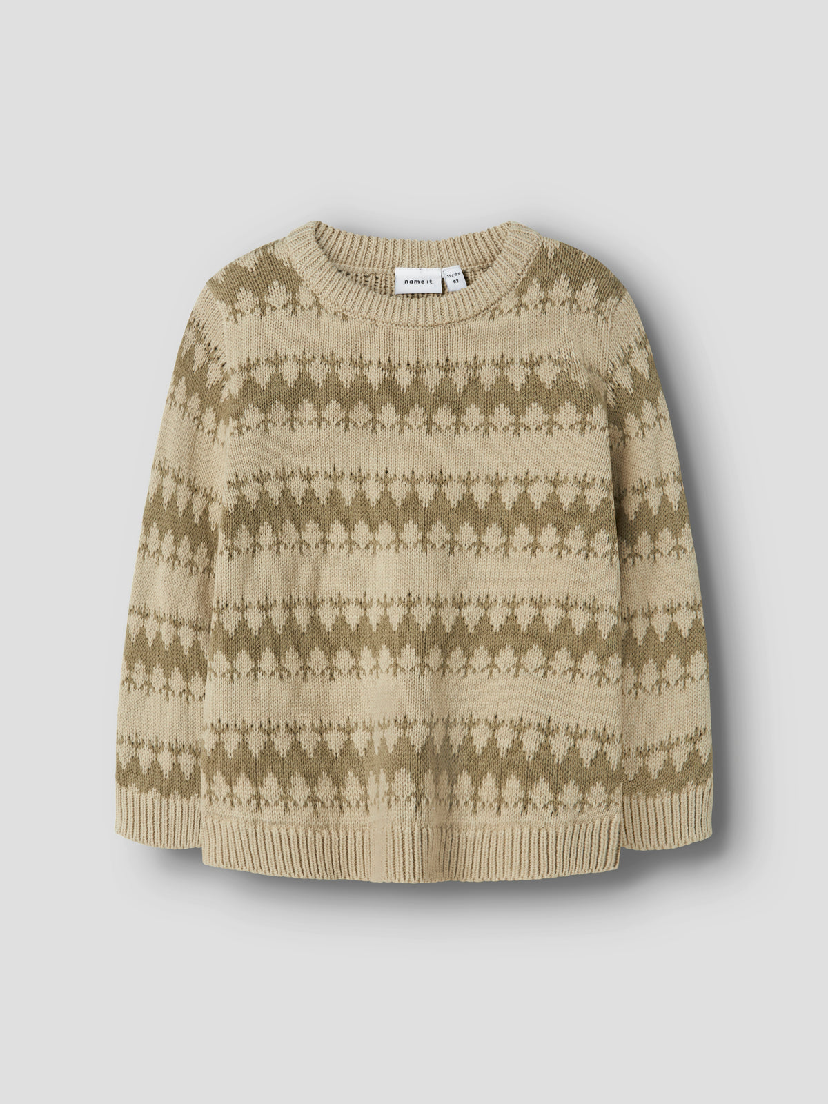 NMMOSCAR KNIT ecru/groen