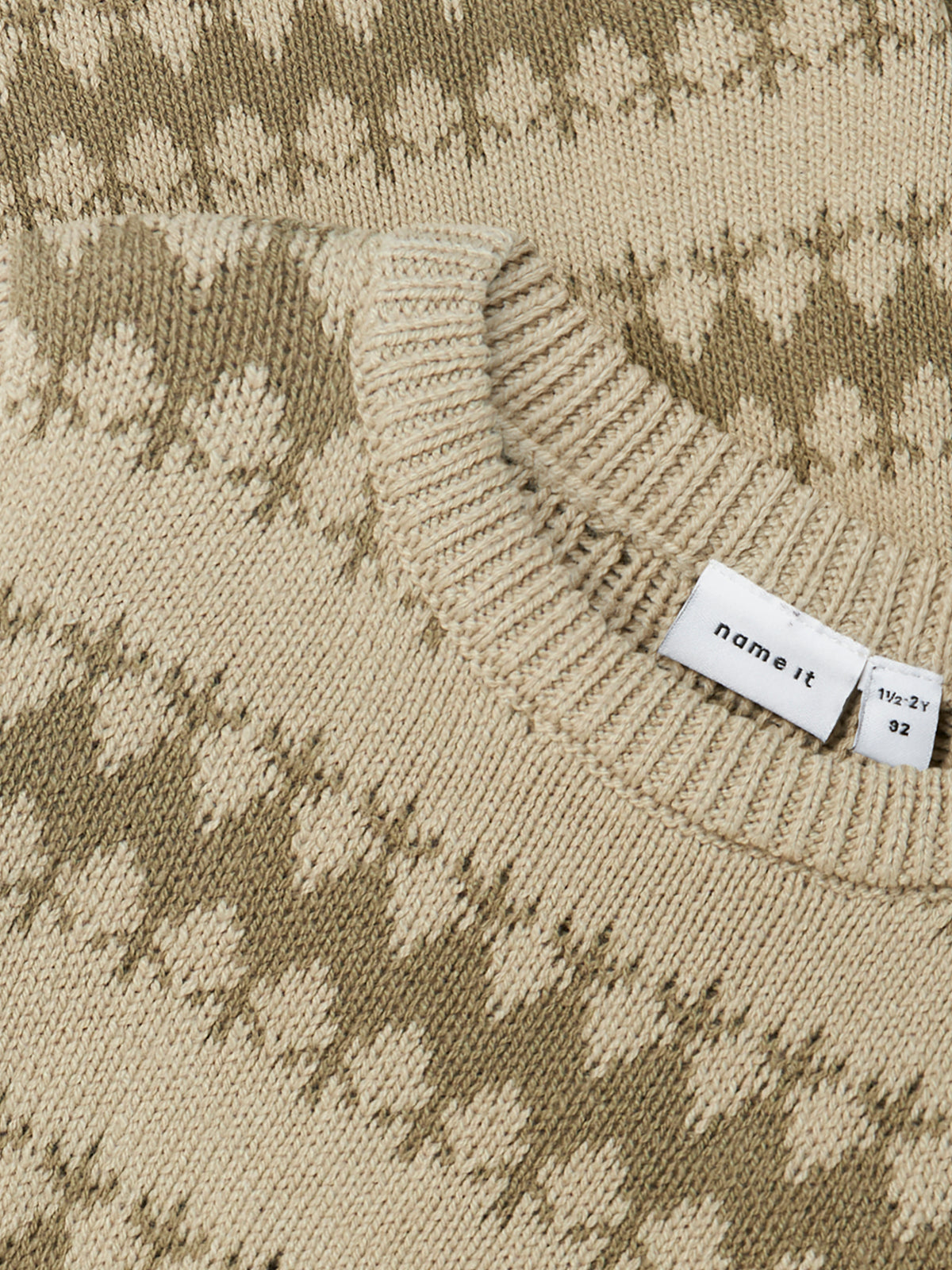 NMMOSCAR KNIT ecru/groen