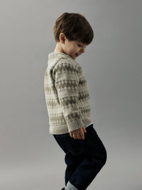 NMMOSCAR KNIT ecru/groen