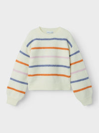 NKFOLENSKA LS KNIT streep/wit