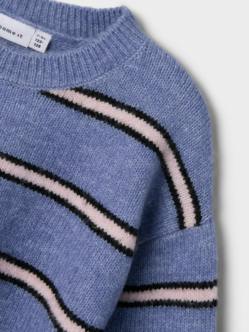 NKFOLENSKA LS KNIT streep/blauw