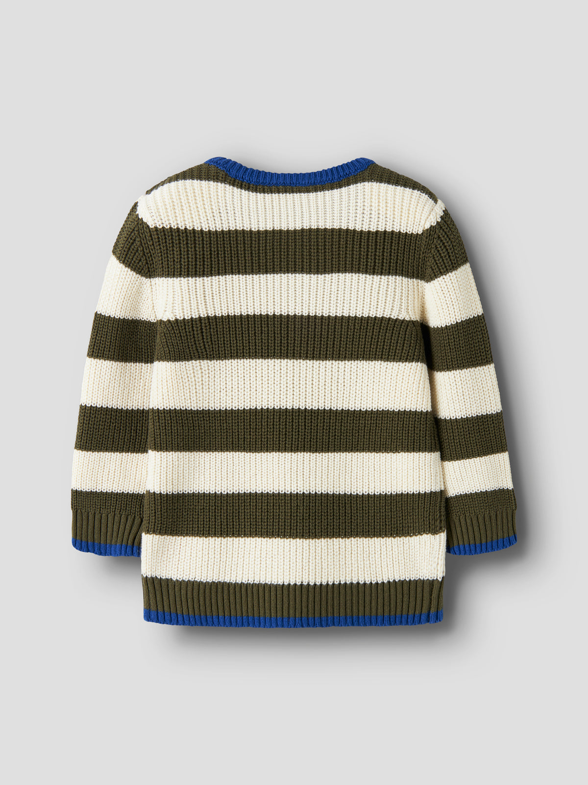 NMMNEREUS LS KNIT groen/wit