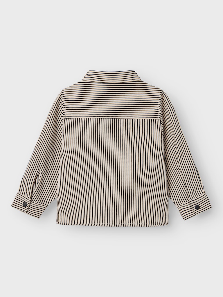 NMMOVENAN SHIRT STRIPES beige/zwart