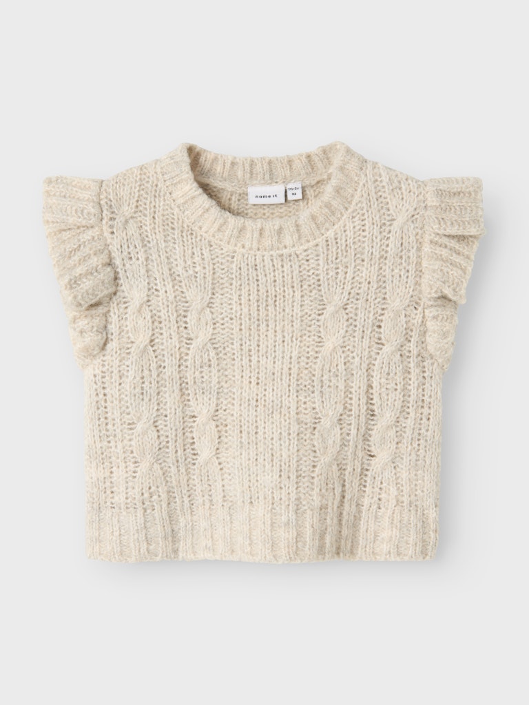 NMFRALILLI KNIT SLIPOVER ecru