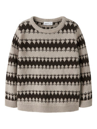 NMMOSCAR KNIT beige/bruin