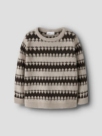 NMMOSCAR KNIT beige/bruin
