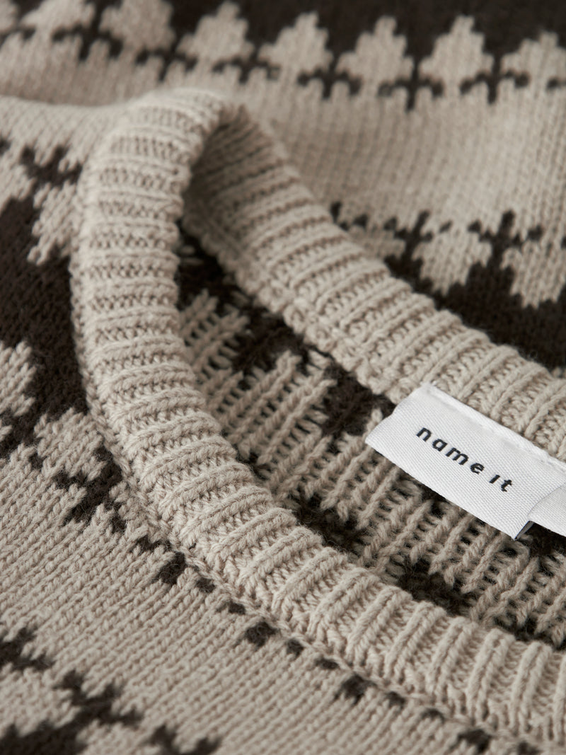 NMMOSCAR KNIT beige/bruin