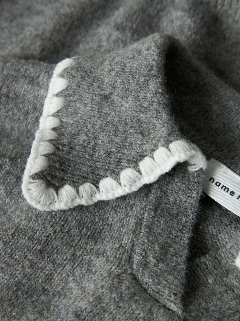 NMFRIKASA KNIT POLO grijs