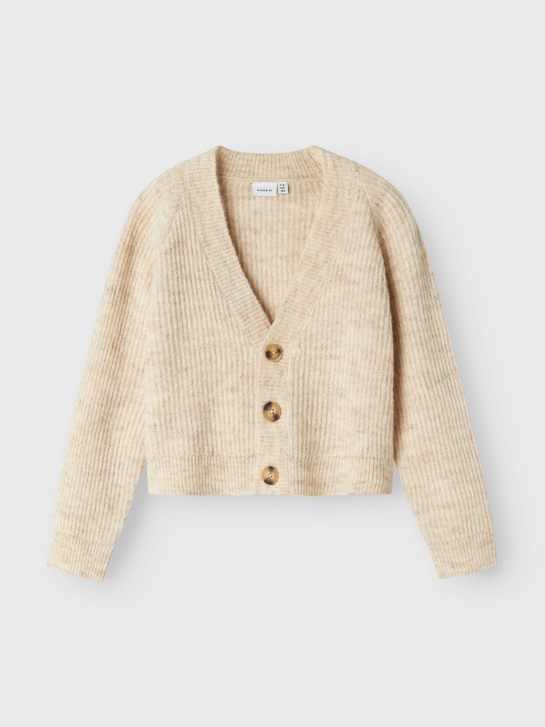 NKFHOLLY SHORT KNIT CARDIGAN beige