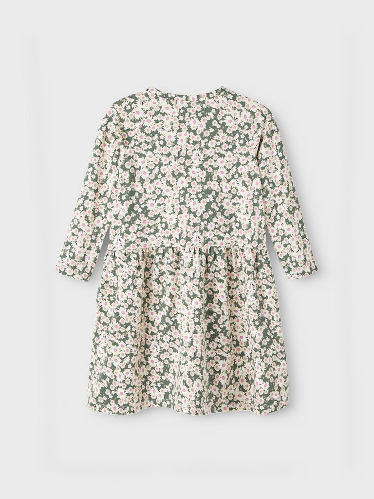 NMFBELLE LS DRESS groen bloemen