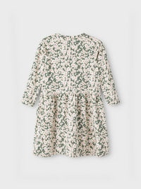 NMFBELLE LS DRESS groen bloemen