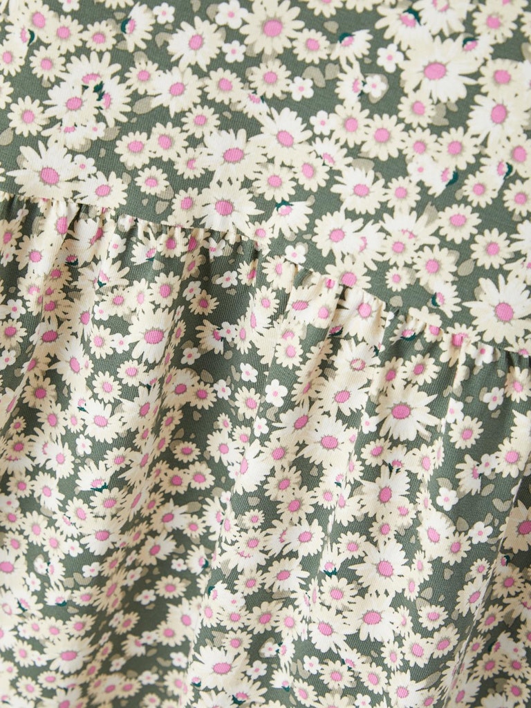 NMFBELLE LS DRESS groen bloemen