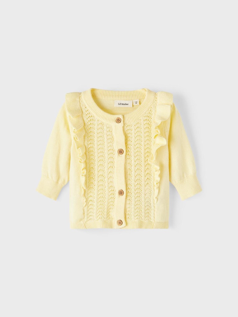 NBFHIJA LS KNIT CARD gele cardigan