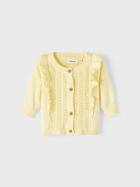 NBFHIJA LS KNIT CARD gele cardigan