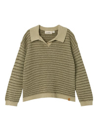 NMMBARKER KNIT POLO groen