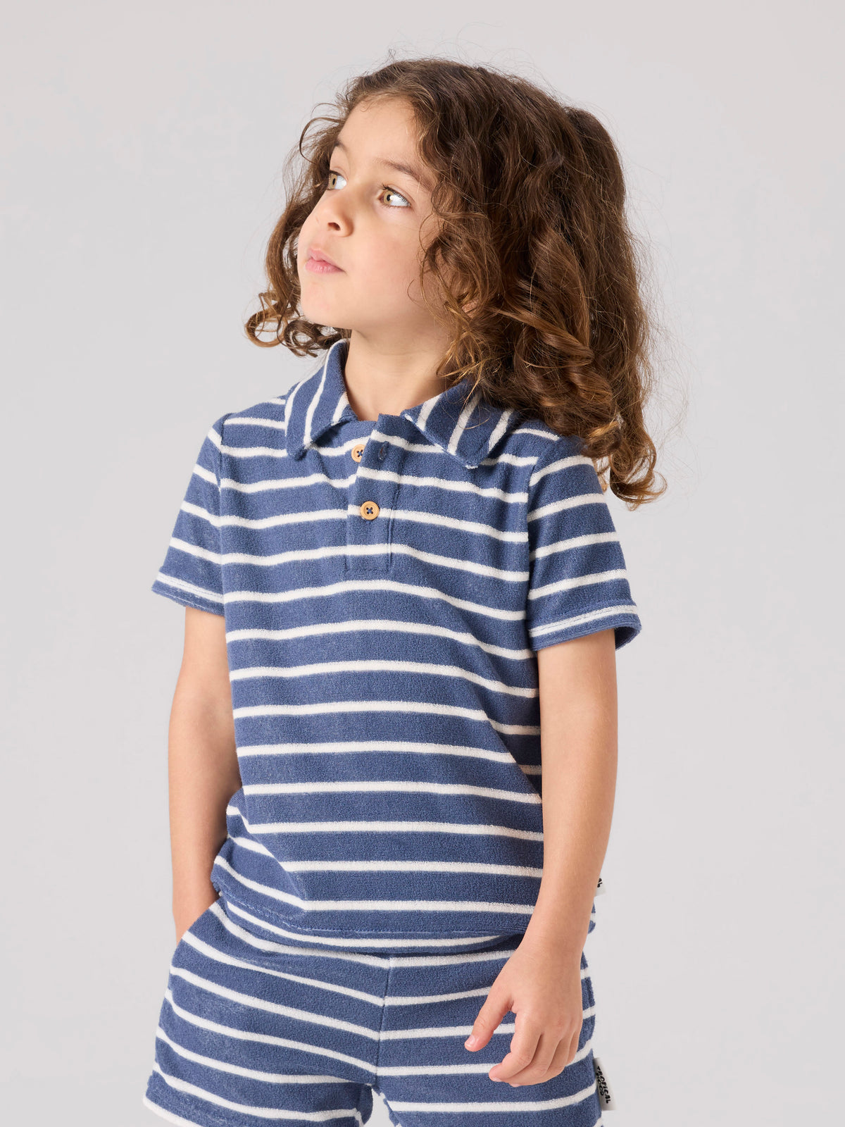NMMFINTI TERRY POLO blauw streep