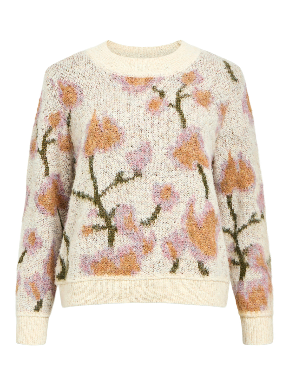 OBJLUCIE KNIT PULL ecru/roze