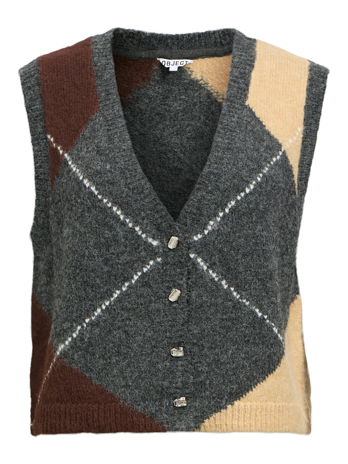 OBJZENA WAISTCOAT bruin/grijs