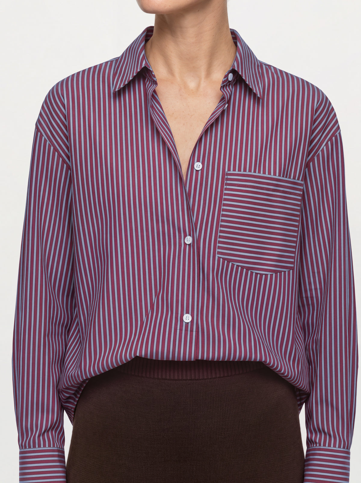 OBJZILA  SHIRT wijn/blauw