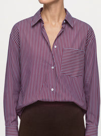 OBJZILA  SHIRT wijn/blauw