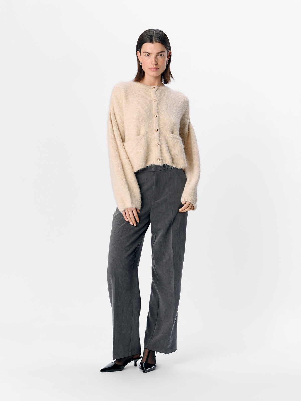 OBJSAGGIA  CARDIGAN beige