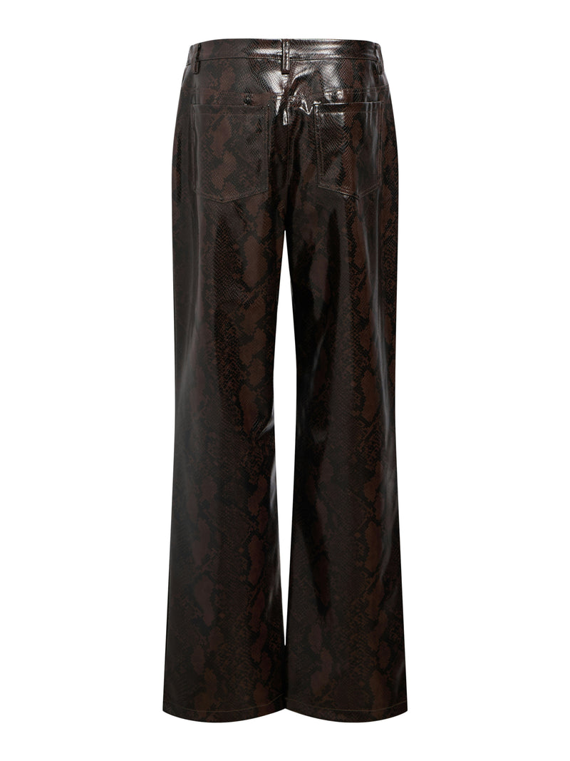 OBJEBBA SNAKE PANT bruin/zwart