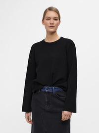 OBJREYNARD SLEEVE O-NECK zwart