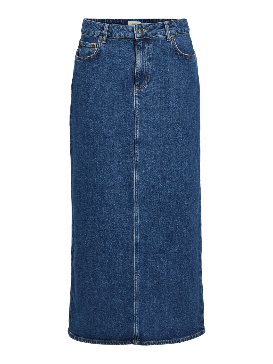 OBJELLEN LONG SKIRT jeans blauw