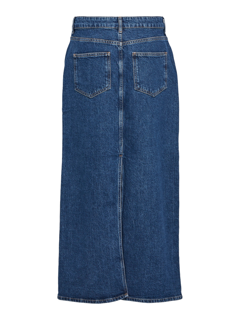 OBJELLEN LONG SKIRT jeans blauw