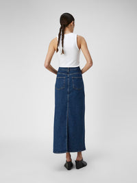 OBJELLEN LONG SKIRT jeans blauw