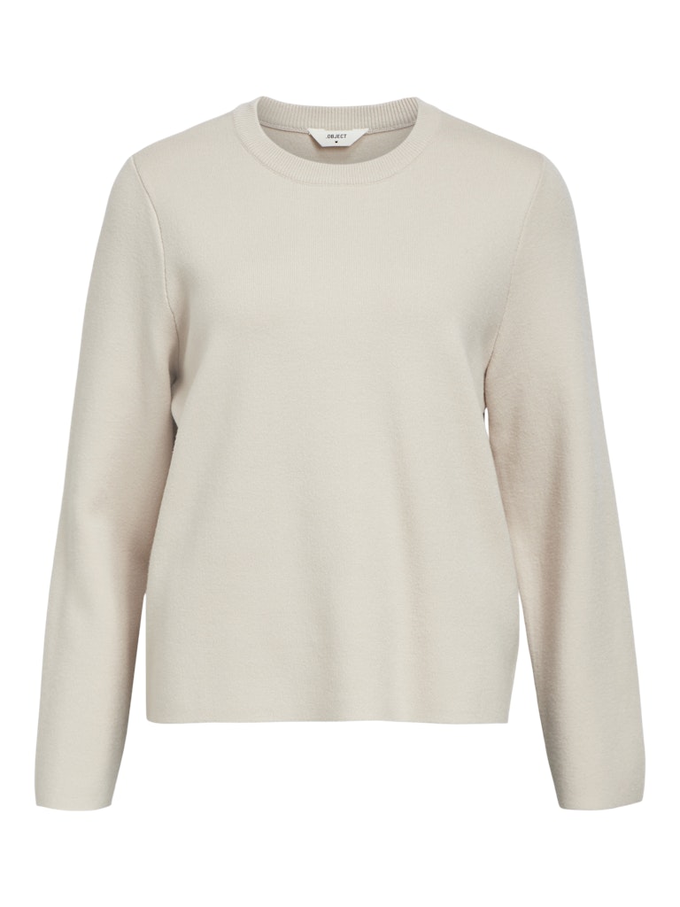 OBJREYNARD SLEEVE O-NECK zilver grijs