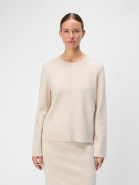 OBJREYNARD SLEEVE O-NECK zilver grijs