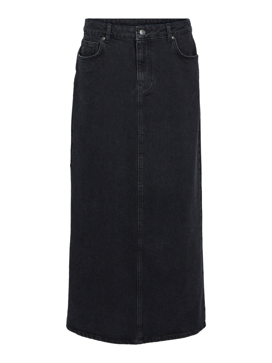 OBJELLEN LONG SKIRT jeans zwart