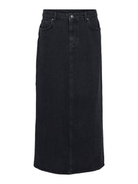 OBJELLEN LONG SKIRT jeans zwart