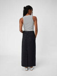 OBJELLEN LONG SKIRT jeans zwart