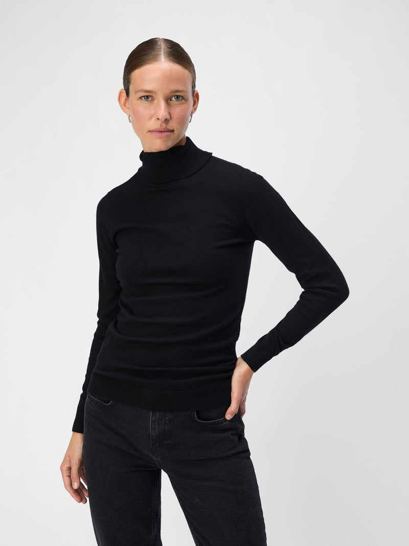 OBJTHESS ROLLNECK KNIT zwart