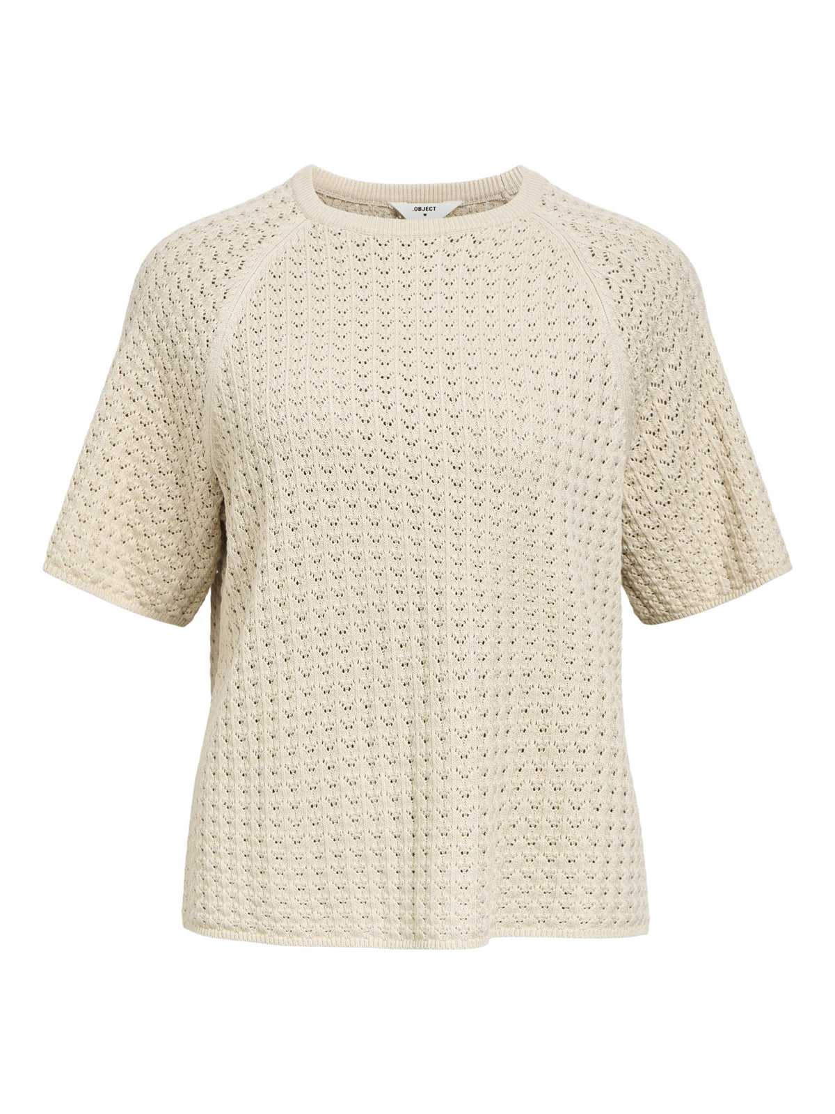 OBJESTER KNIT PATTERN TOP sand