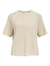 OBJESTER KNIT PATTERN TOP sand