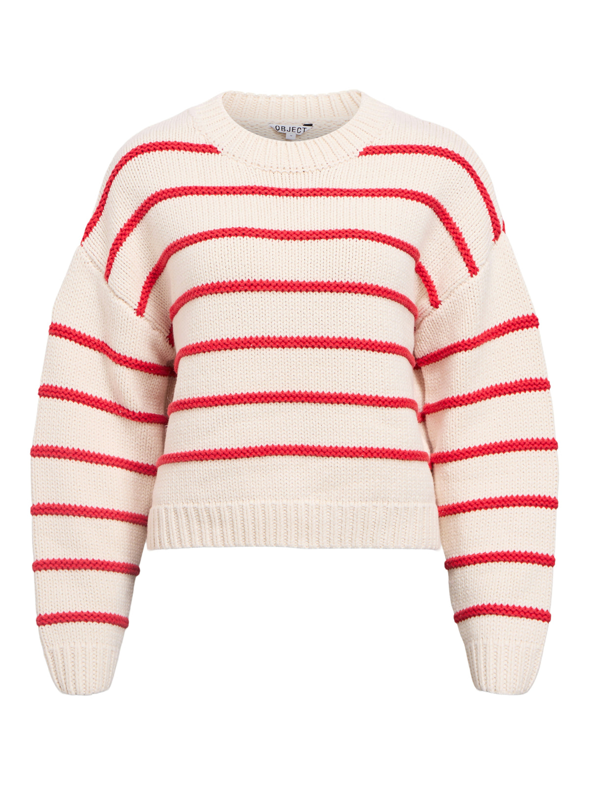 OBJODA  KNIT PULLOVER rode streep