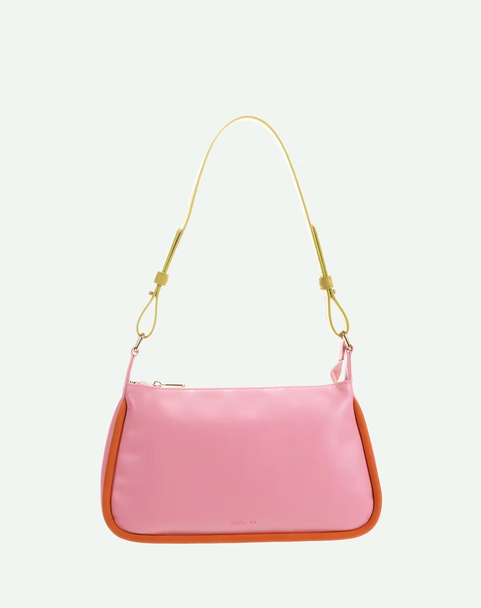 STICKY SIS HANDBAG roze + oranje + pistachio