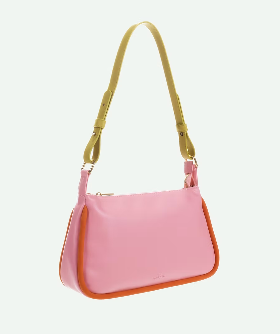 STICKY SIS HANDBAG roze + oranje + pistachio