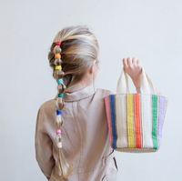 RAINBOW RIBBON BASKET BAG bright multi