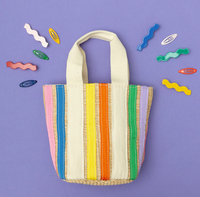 RAINBOW RIBBON BASKET BAG bright multi