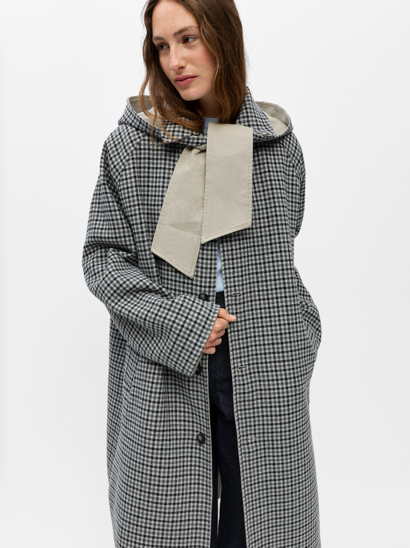 OBJHOLLY LONG REVERSIBLE COAT grijs