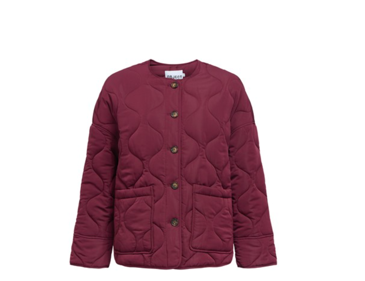 OBJALLIE QUILTED JACKET bordeaux