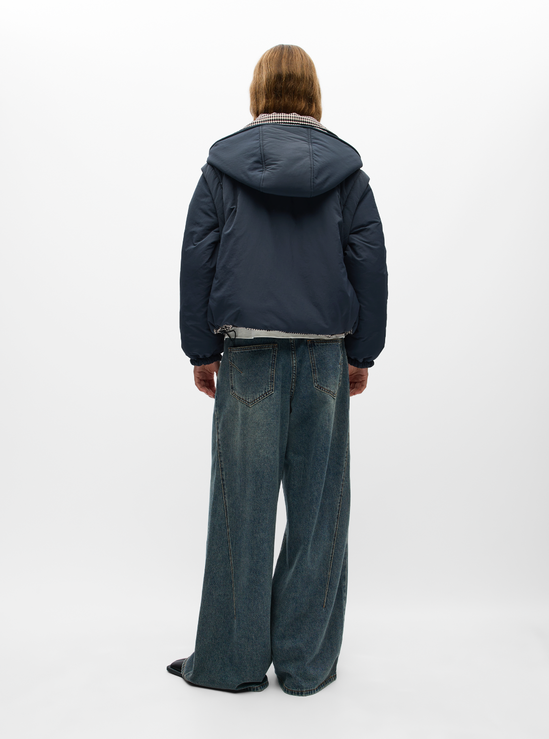 OBJTIMIA REVERSIBLE JACKET ruit/blauw